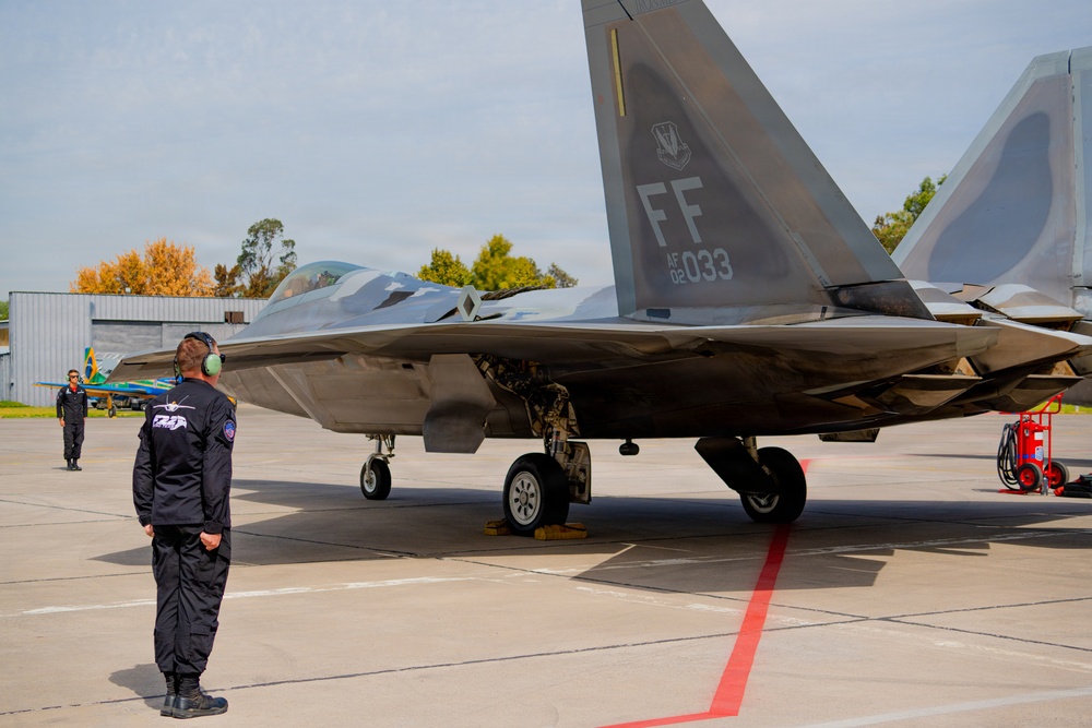 F-22 Raptor Aerial Demonstration Team performs at FIDAE 2024