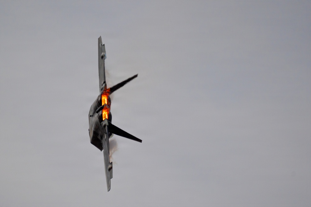 F-22 Raptor Aerial Demonstration Team performs at FIDAE 2024