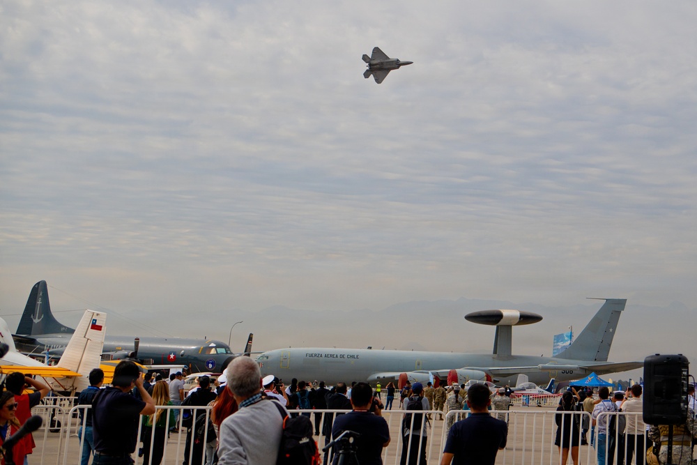 F-22 Raptor Aerial Demonstration Team performs at FIDAE 2024