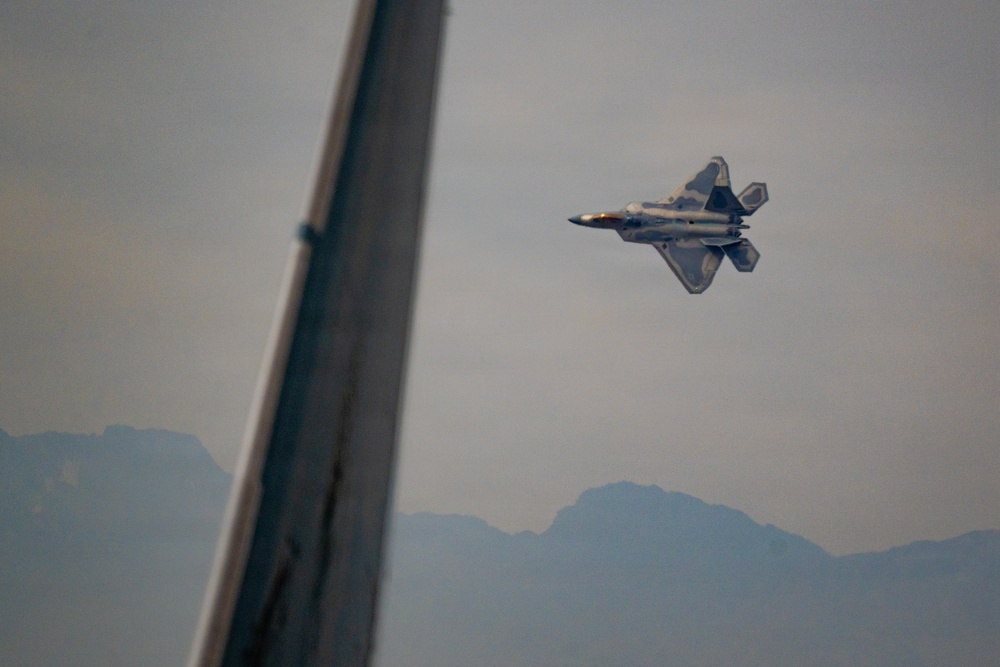 F-22 Raptor Aerial Demonstration Team performs at FIDAE 2024