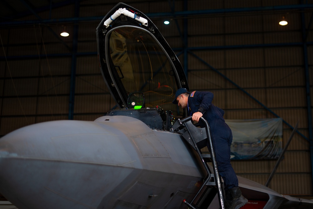 F-22 Raptor Aerial Demonstration Team performs at FIDAE 2024
