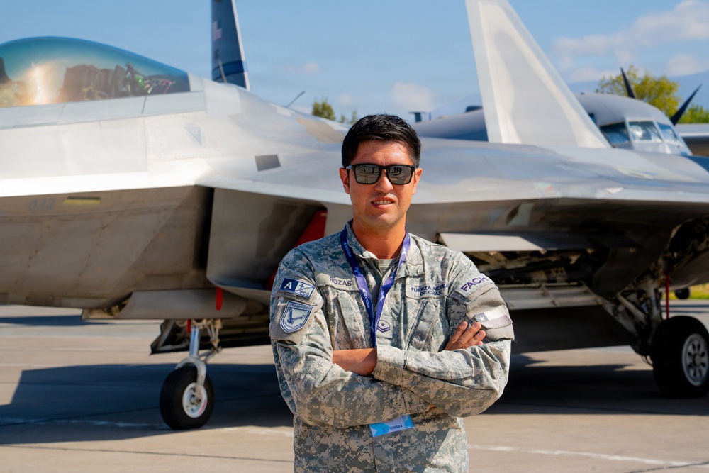 F-22 Raptor Aerial Demonstration Team performs at FIDAE 2024