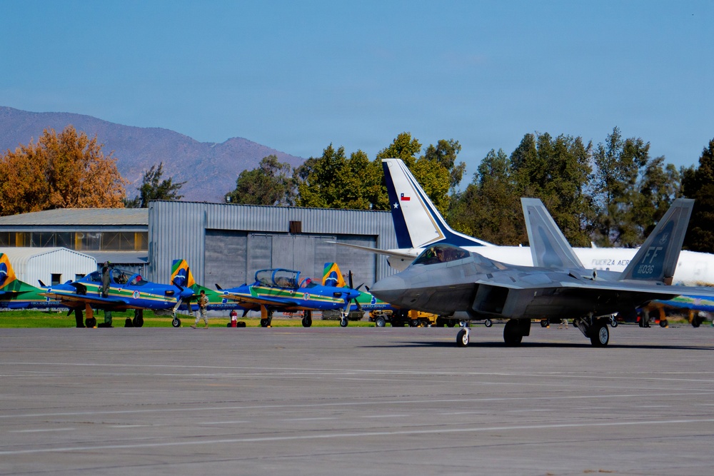 F-22 Raptor Aerial Demonstration Team performs at FIDAE 2024
