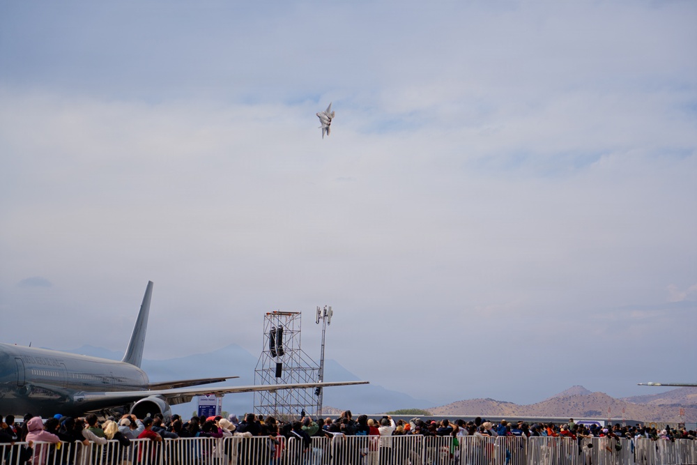 F-22 Raptor Aerial Demonstration Team performs at FIDAE 2024