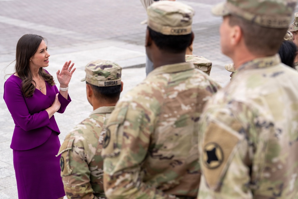 Alabama Guardsmen Meet Sen. Britt, Earn Promotions While Serving in D.C.