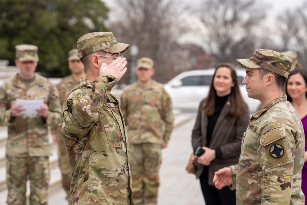 Alabama Guardsmen Meet Sen. Britt, Earn Promotions While Serving in D.C.