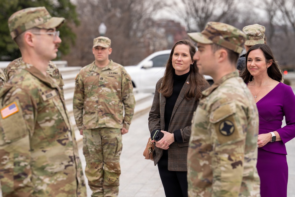 Alabama Guardsmen Meet Sen. Britt, Earn Promotions While Serving in D.C.