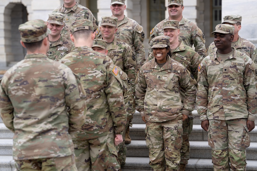 Alabama Guardsmen Meet Sen. Britt, Earn Promotions While Serving in D.C.