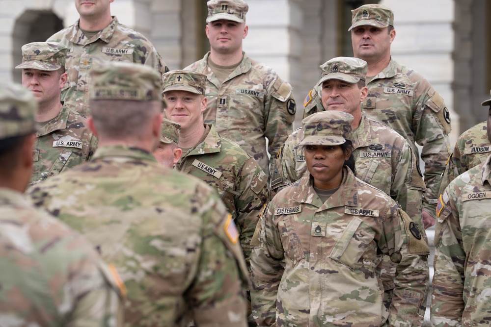 Alabama Guardsmen Meet Sen. Britt, Earn Promotions While Serving in D.C.