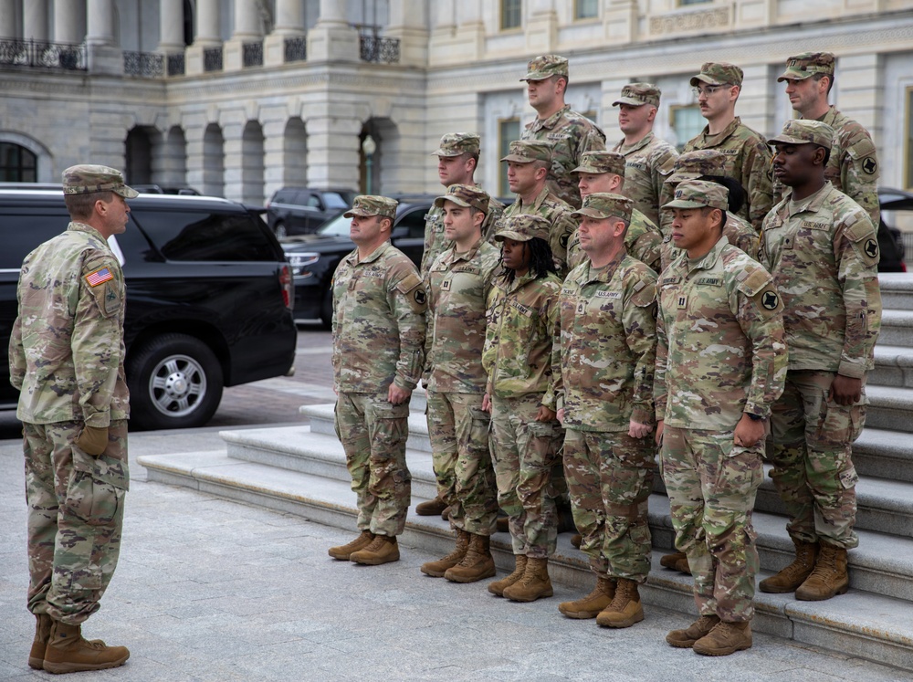 Alabama Guardsmen Meet Sen. Britt On Capitol Grounds
