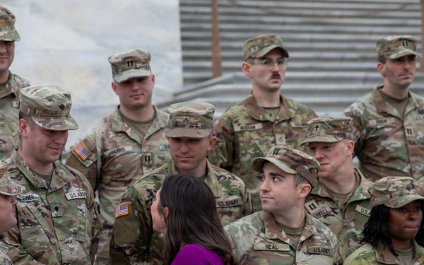 Alabama Guardsmen Meet Sen. Britt On Capitol Grounds