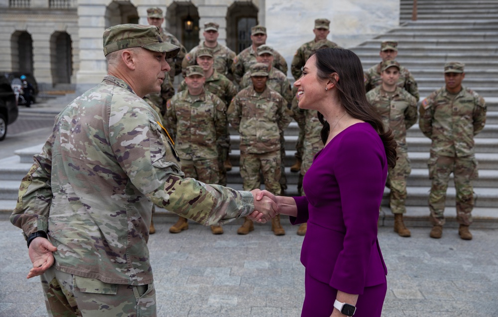 Alabama Guardsmen Meet Sen. Britt On Capitol Grounds