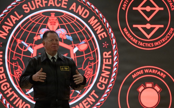 Rear Adm. T. J. Zerr speaks during WTI Re-Blue 2026