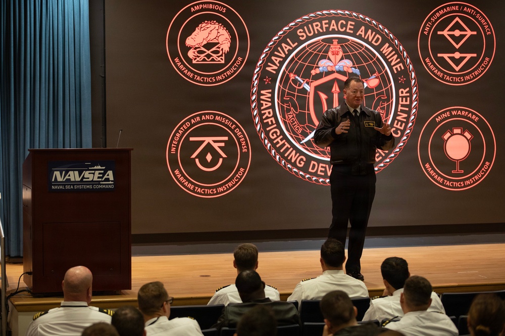 Rear Adm. T. J. Zerr speaks during WTI Re-Blue 2026