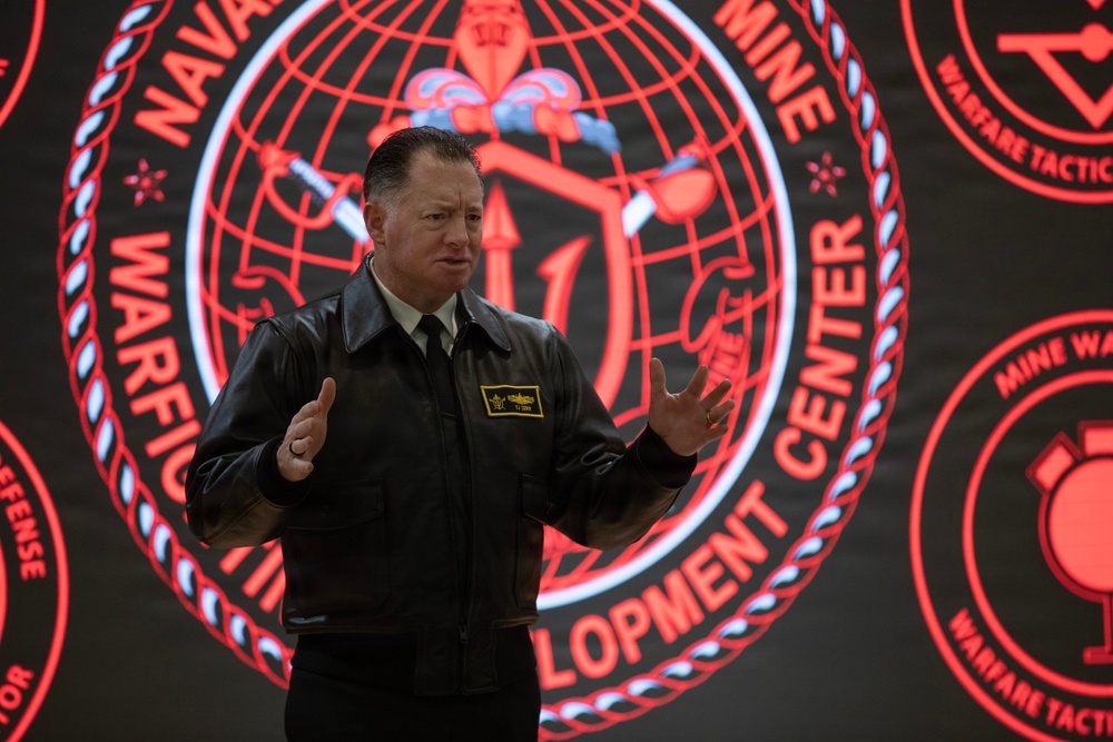Rear Adm. T. J. Zerr speaks during WTI Re-Blue 2026