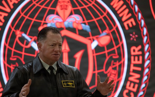 Rear Adm. T. J. Zerr speaks during WTI Re-Blue 2026