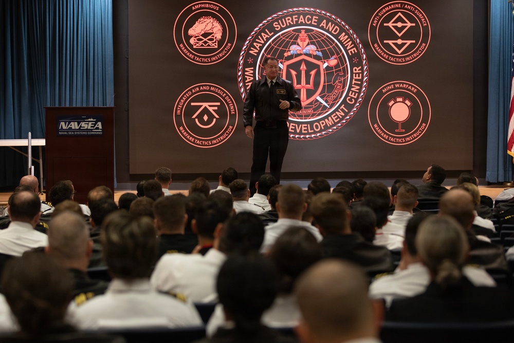 Rear Adm. T. J. Zerr speaks during WTI Re-Blue 2026