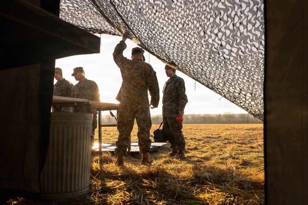 U.S. Marine Corps reservists with MWSS 472 undergo a food inspection for the Major General William Pendleton Thompson Hill Food Service Award