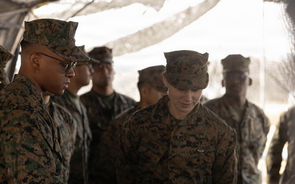 U.S. Marine Corps reservists with MWSS 472 undergo a food inspection for the Major General William Pendleton Thompson Hill Food Service Award