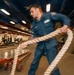 USS Theodore Roosevelt Sailor Heaves Mooring Lines