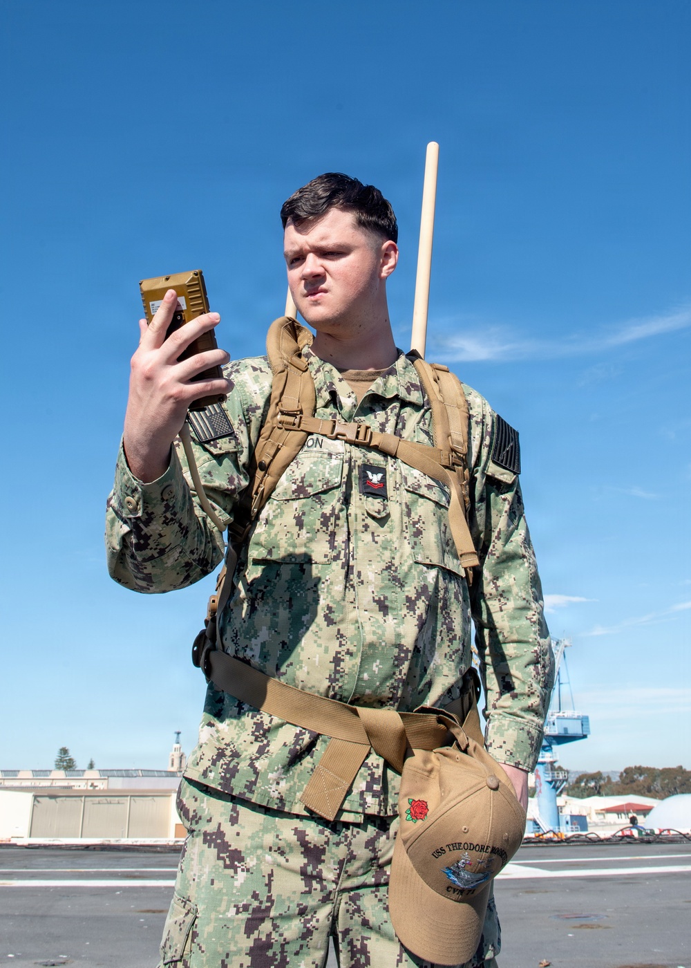 USS Theodore Roosevelt Sailor Operates Radar Equipment