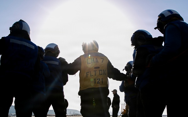 USS Tripoli Conducts Aviation Training Team Drill