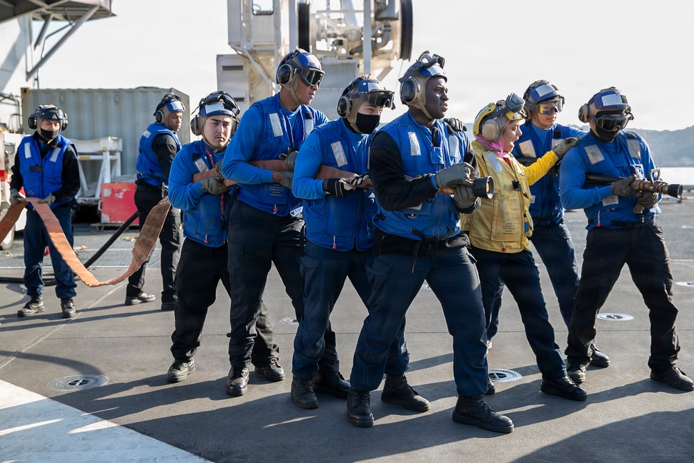 USS Tripoli Conducts Aviation Training Team Drill