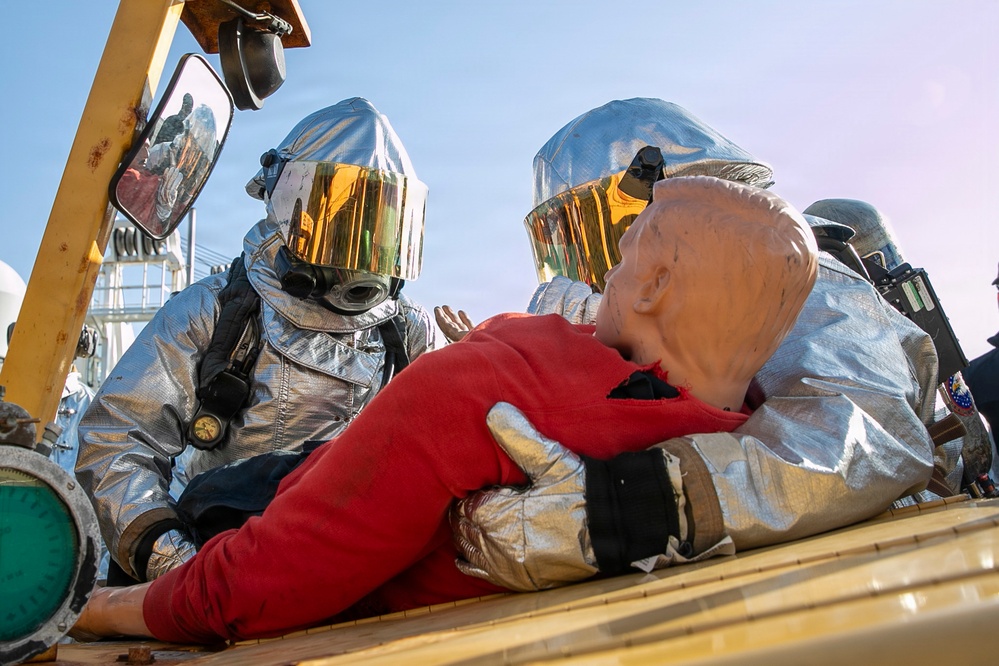 USS Tripoli Conducts Aviation Training Team Drill