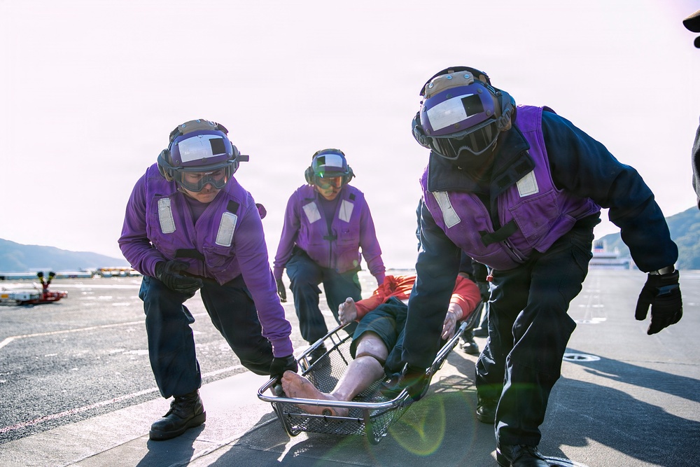 USS Tripoli Conducts Aviation Training Team Drill