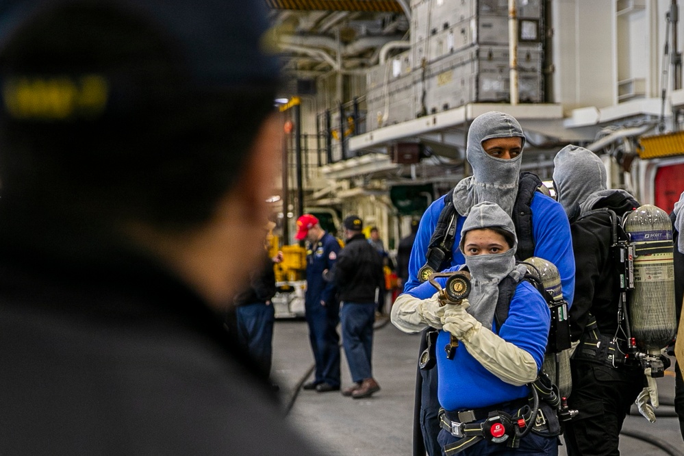 USS Tripoli Conducts Aviation Training Team Drill