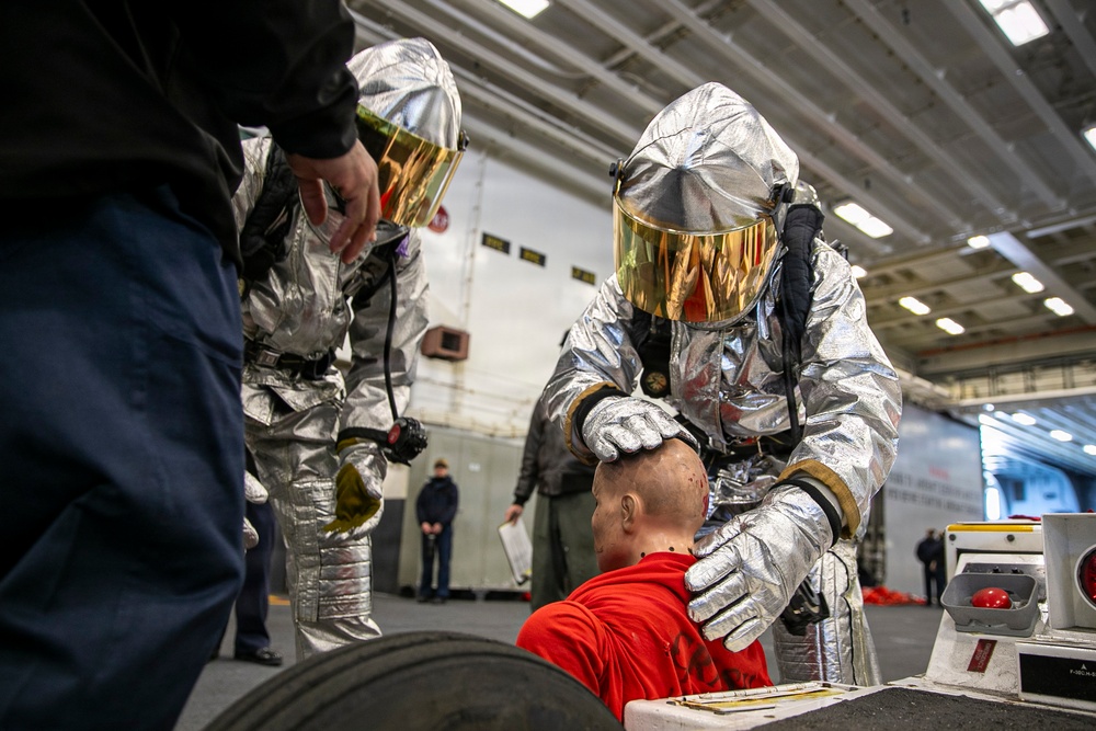 USS Tripoli Conducts Aviation Training Team Drill