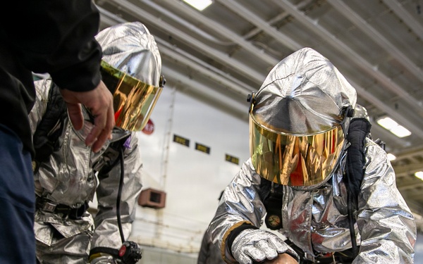 USS Tripoli Conducts Aviation Training Team Drill