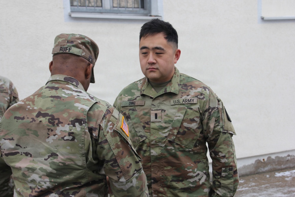 Promotion ceremony for 1st Lt. Haofeng Ding