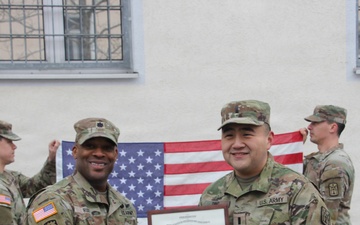 Promotion ceremony for 1st Lt. Haofeng Ding