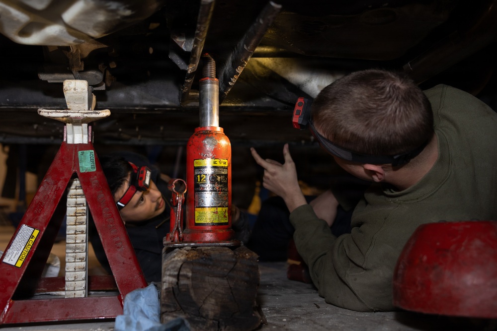 2nd Marine Logistics Group Maintains High Mobility Multipurpose Wheeled Vehicles