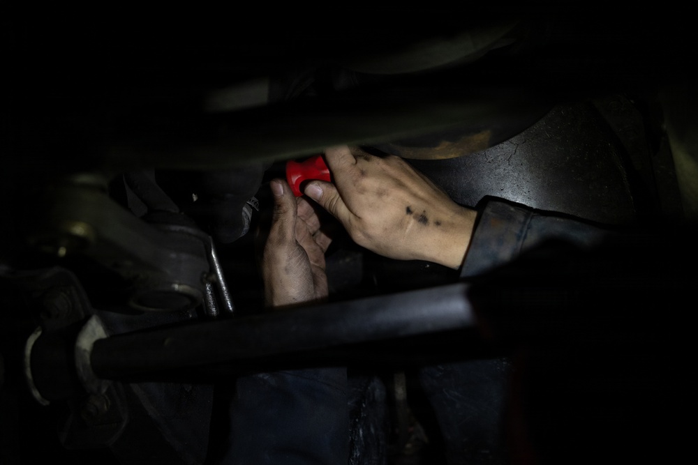 2nd Marine Logistics Group Maintains High Mobility Multipurpose Wheeled Vehicles