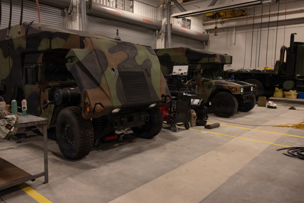 2nd Marine Logistics Group Maintains High Mobility Multipurpose Wheeled Vehicles