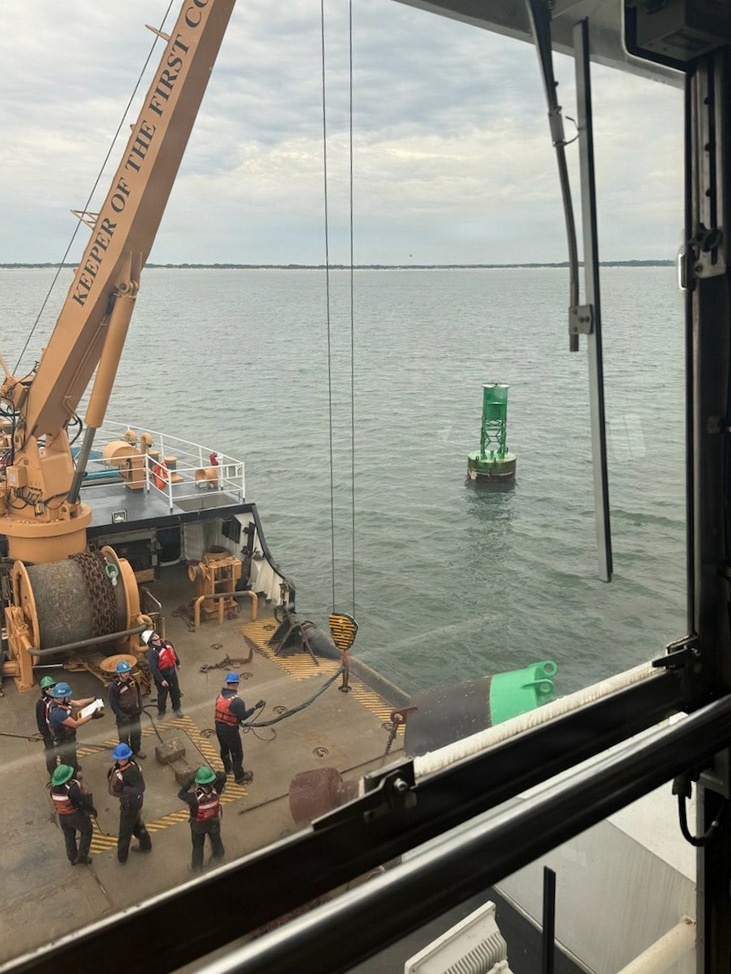 U.S. Army, Coast Guard recover, relocate beached buoy on Cumberland Island