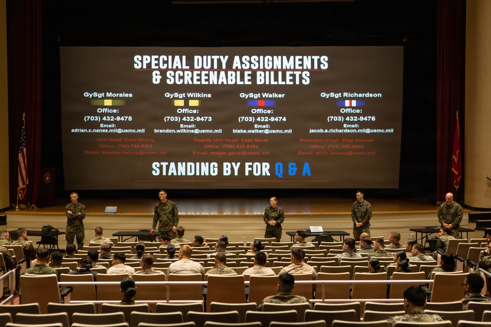 Special Duty Assignments Road Show Visits Marine Corps Base Quantico