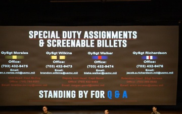 Special Duty Assignments Road Show Visits Marine Corps Base Quantico