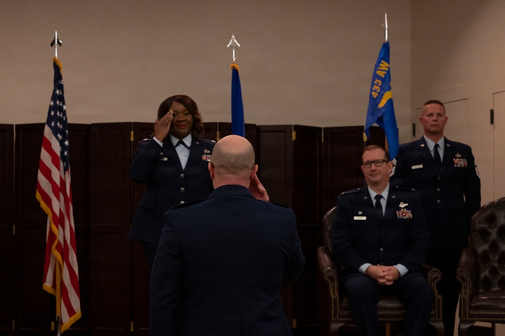 Lt. Col. Cindy N. Storoy Assumes Command of 433rd Mission Support Group