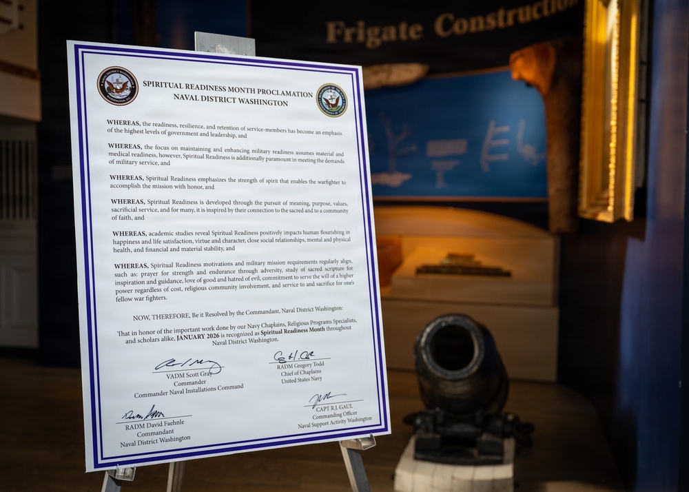 Spiritual Readiness Proclamation Signing at the Washington Navy Yard