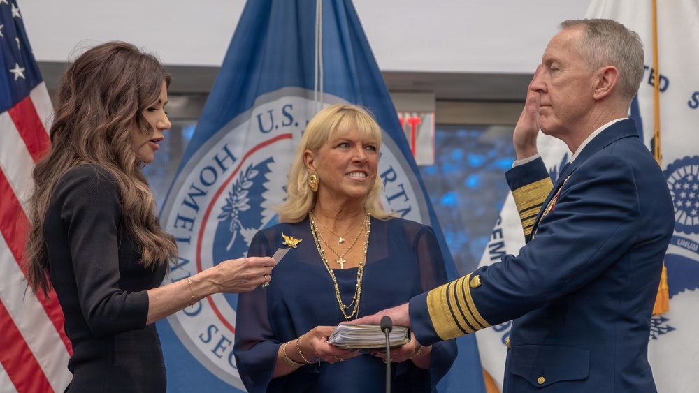 Adm. Kevin E. Lunday swears in as the 28th Commandant of the Coast Guard