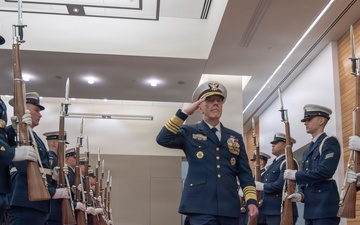 Adm. Kevin E. Lunday swears in as the 28th Commandant of the Coast Guard
