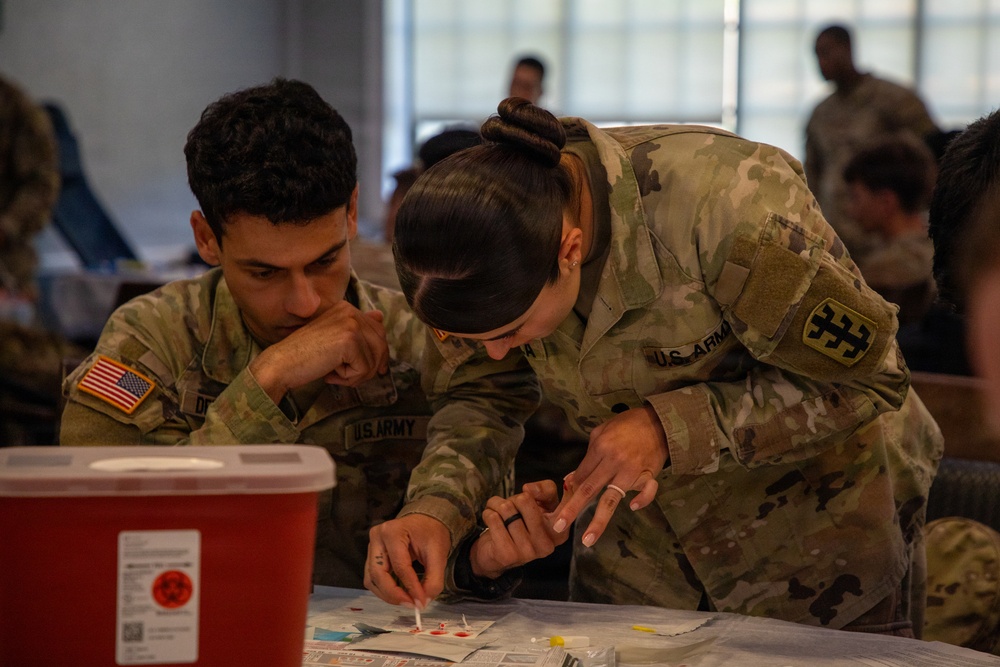 U.S. Soldiers Conduct Blood Transfusion Training