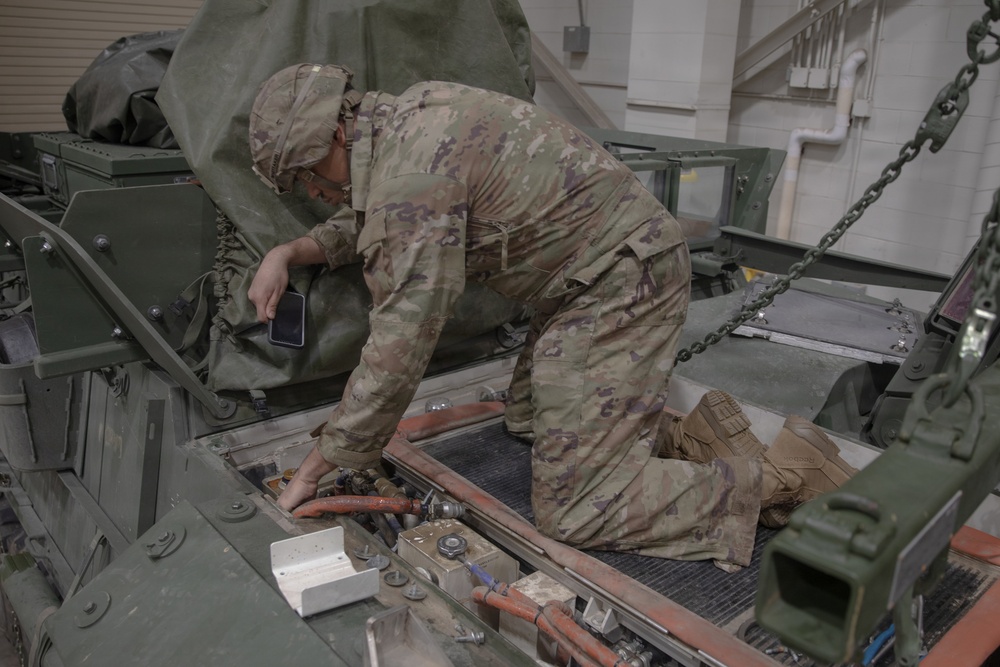 35th MST-S Soldiers Conduct Sustainment Maintenance on M1126 Stryker