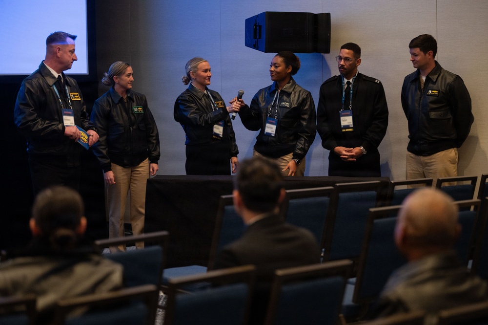 Junior Officers Play a Navy Trivia Game at SNA 2026