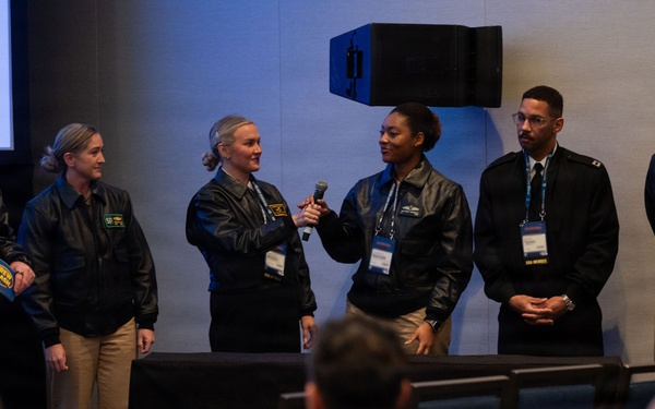 Junior Officers Play a Navy Trivia Game at SNA 2026