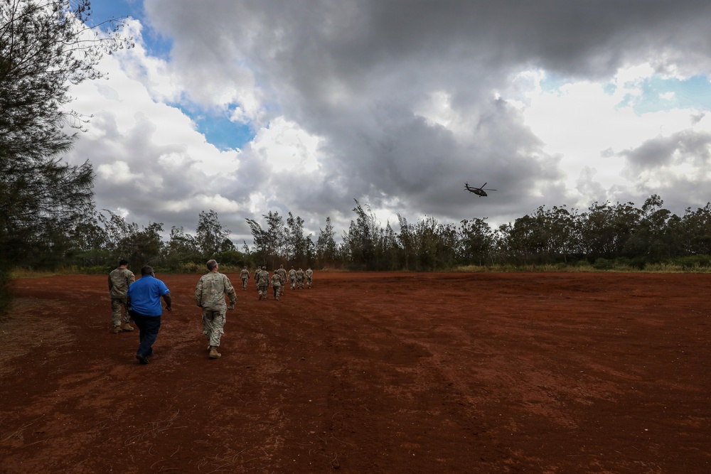 Senior medical leaders observe jungle medicine training during distinguished visitor day