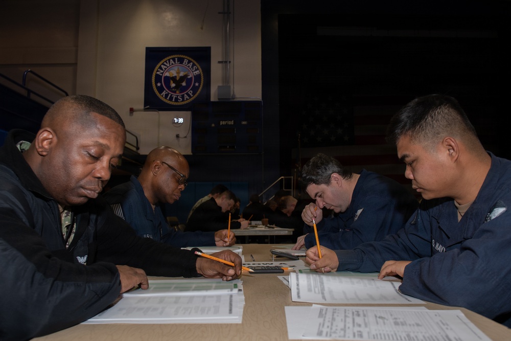 Ronald Reagan Sailors Take Navy-wide Advancement Exam